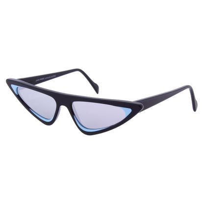 Sunglasses by Andy Wolf for women in acetate black features a sumptuous silhouette, showcasing a sumptuous full-rim cat-eye frame design in black coloured frame with high-performance non-polarized category-3-dark-tint lens.