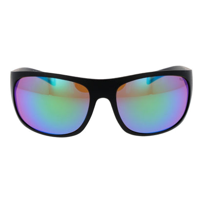 Sunglasses by Fila for men in plastic and black presents a sumptuous silhouette, featuring black coloured frame and full-rim sport frame design with mirrored category-3-dark-tint lens for a sumptuous look.