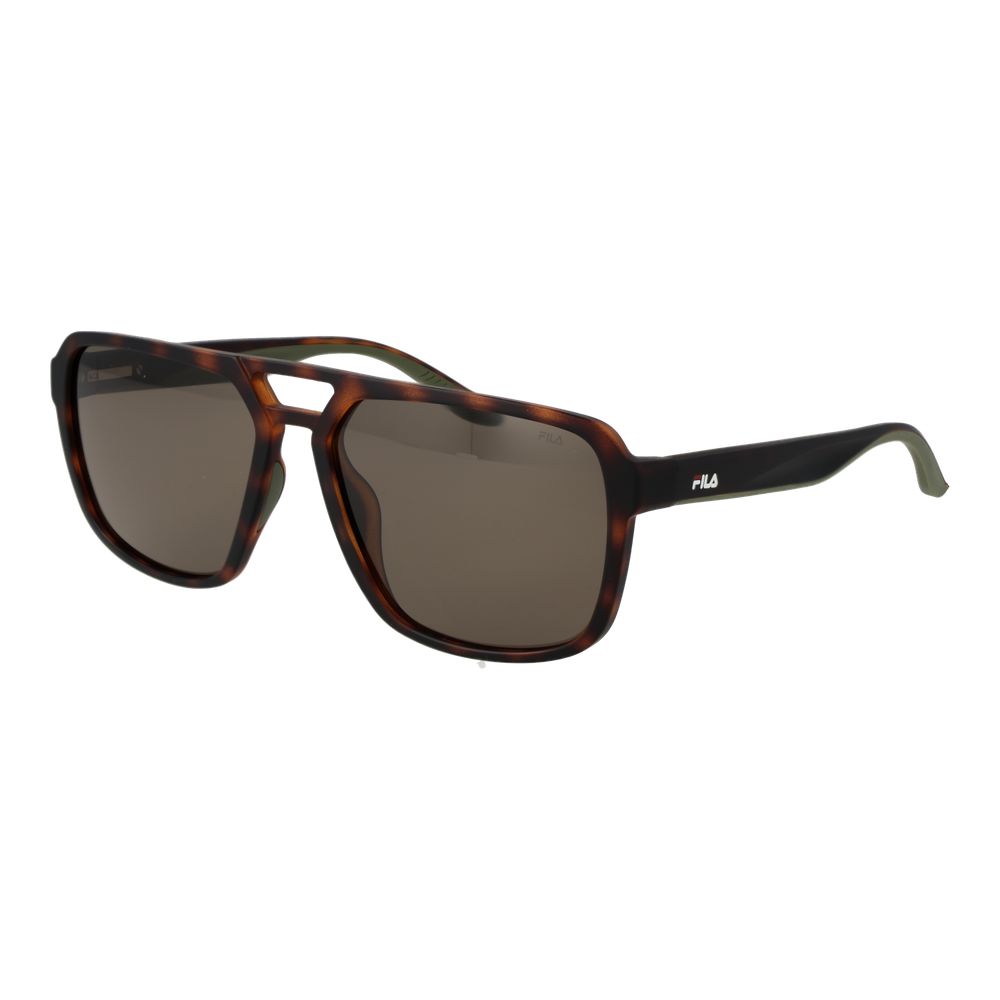Sunglasses by Fila for men in plastic and multicolor presents a sumptuous silhouette, featuring multicolor coloured frame and aviator full-rim frame design with polarized category-3-dark-tint lens for a sumptuous look.