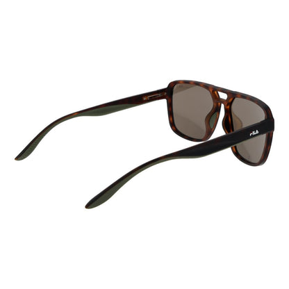 Sunglasses by Fila for men in plastic multicolor features an ethereal aviator full-rim frame design with multicolor coloured frame frames and polarized category-3-dark-tint lens for a ethereal finish.