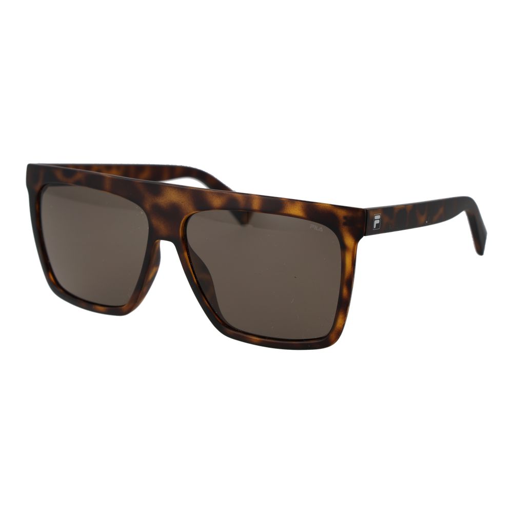 Sunglasses by Fila for men in plastic and multicolor presents a sumptuous silhouette, featuring multicolor coloured frame and rectangle full-rim frame design with non-polarized category-3-dark-tint lens for a sumptuous look.