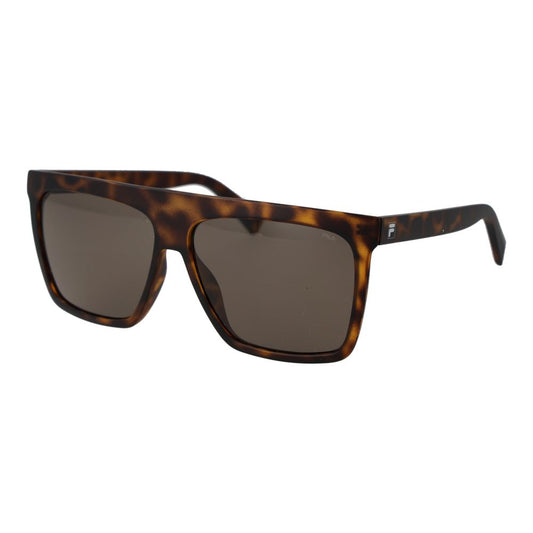 Sunglasses by Fila for men in plastic and multicolor presents a sumptuous silhouette, featuring multicolor coloured frame and rectangle full-rim frame design with non-polarized category-3-dark-tint lens for a sumptuous look.