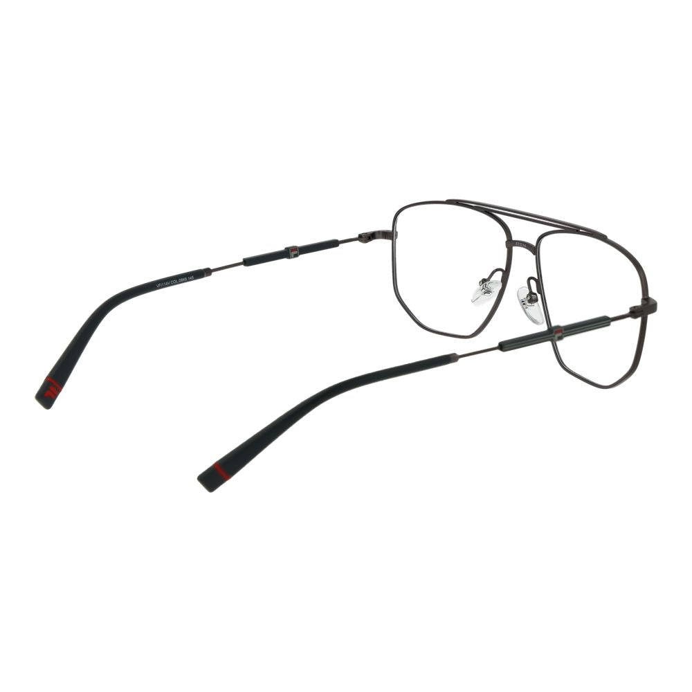 Eyeglasses Frames by Fila for men in stainless steel gray showcases a refined full-frame frame design with a refined gunmetal coloured frame finish for a refined and sophisticated look.