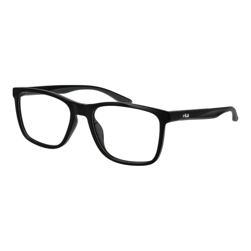 Eyeglasses Frames by Fila for men in plastic and black showcases a refined silhouette, detailed with a black coloured frame finish and a sophisticated full-frame frame design.