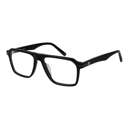 Eyeglasses Frames by Fila for men in cellulose acetate black features an refined silhouette, showcasing the refined black coloured frame and sophisticated full-frame frame design.