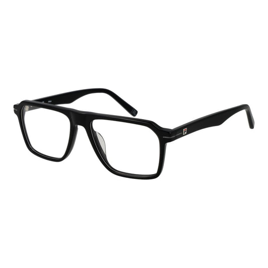 Eyeglasses Frames by Fila for men in cellulose acetate black features an refined silhouette, showcasing the refined black coloured frame and sophisticated full-frame frame design.