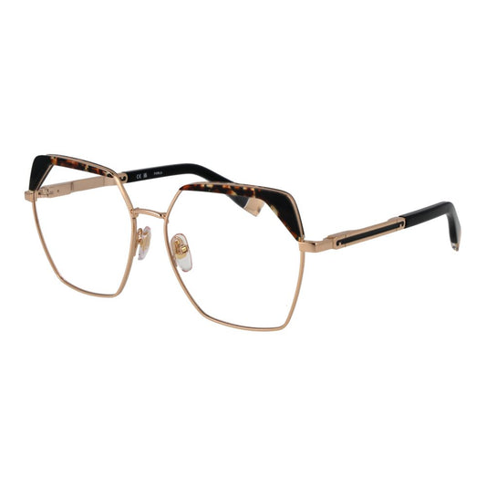 Eyeglasses Frames by Furla for women in stainless steel rose-gold showcases a refined full-frame frame design with a refined rose-gold coloured frame finish for a refined and sophisticated look.