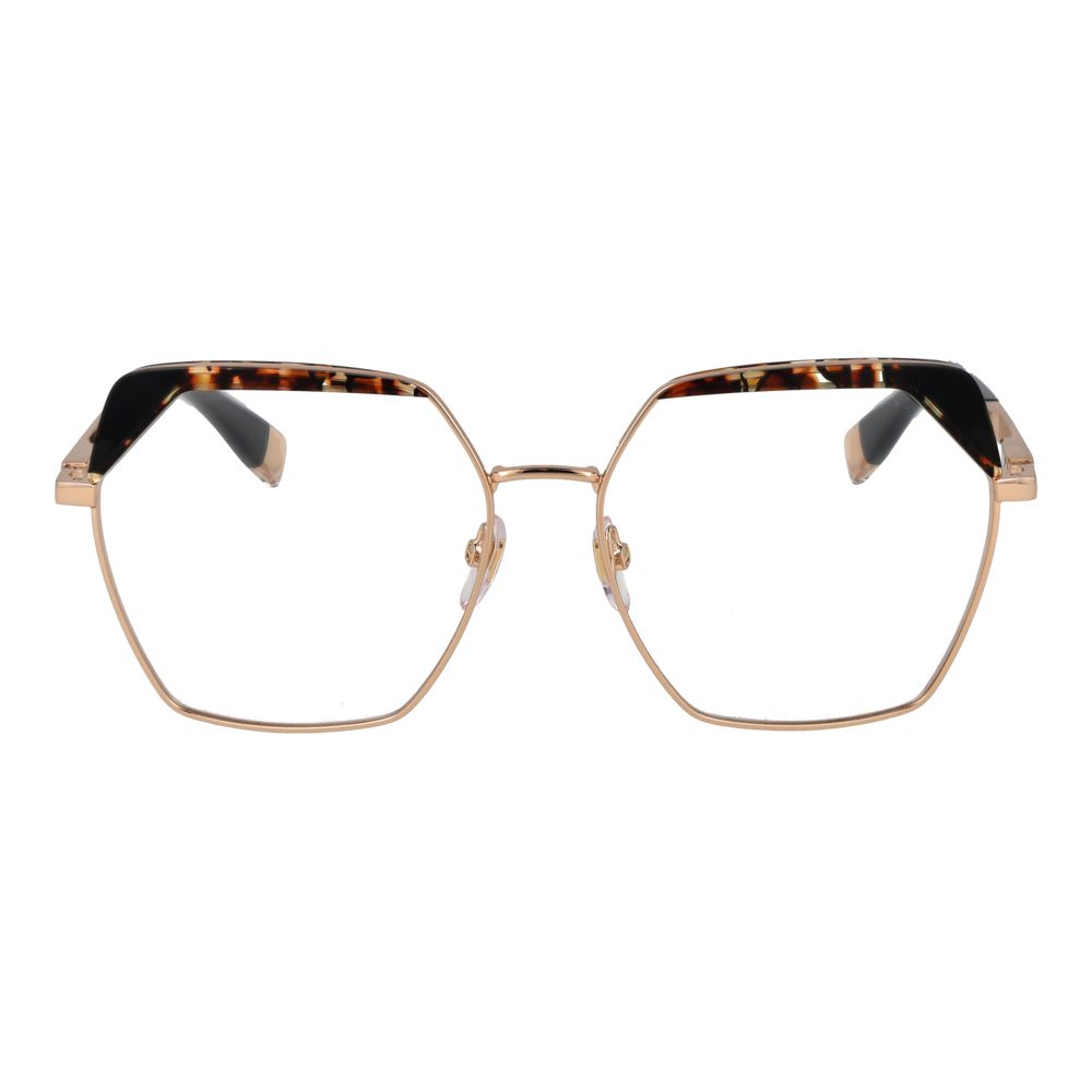Eyeglasses Frames by Furla for women in stainless steel and rose-gold showcases an refined full-frame frame design featuring a sophisticated rose-gold coloured frame for an refined and refined aesthetic.