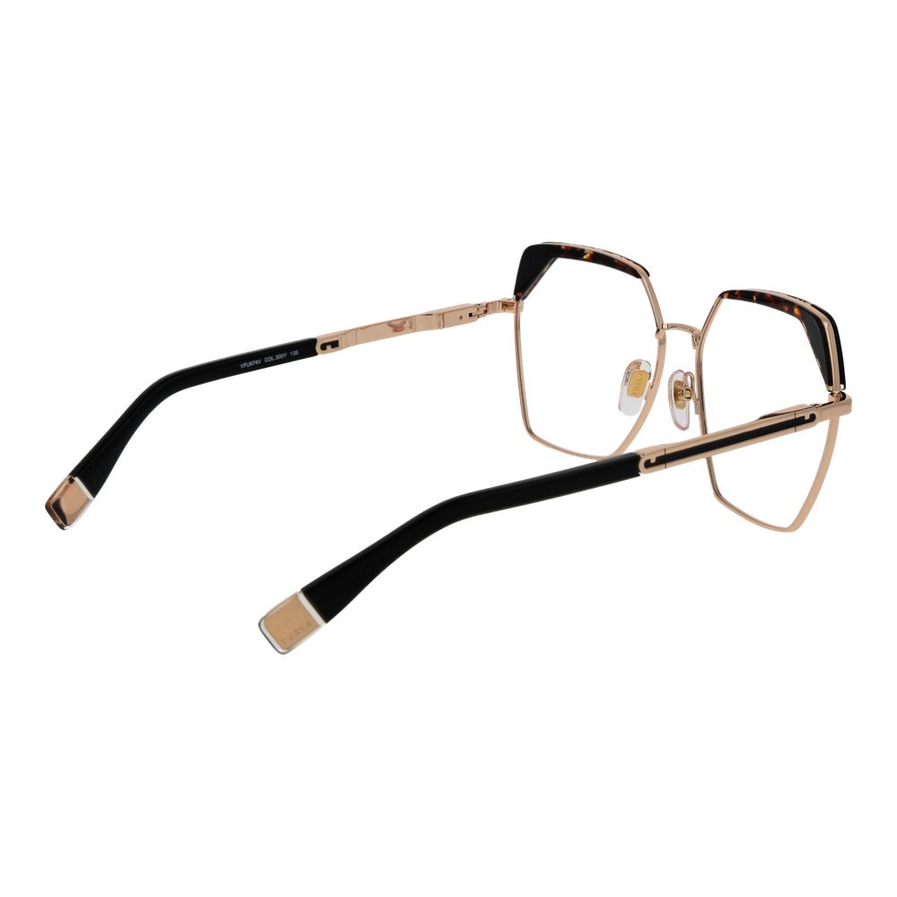Eyeglasses Frames by Furla for women in stainless steel rose-gold features a refined silhouette, showcasing a refined rose-gold coloured frame and full-frame frame design for a sophisticated, premium look.
