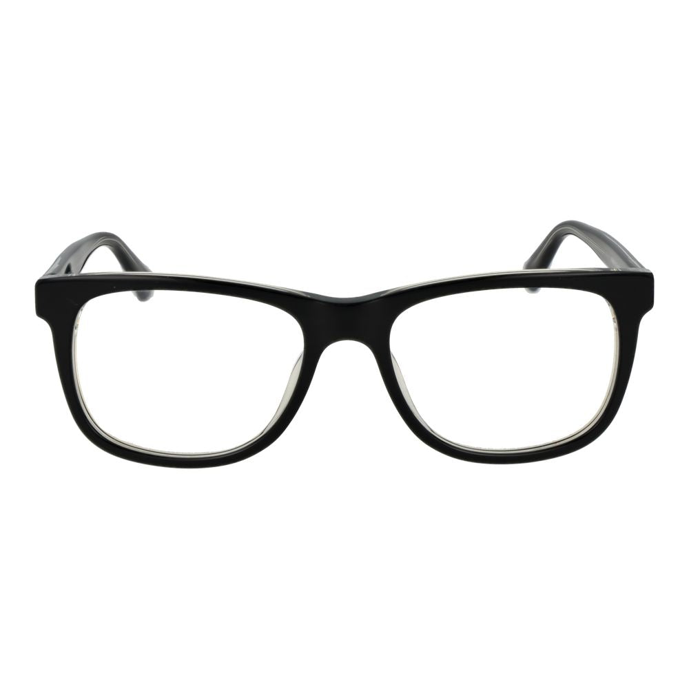 Eyeglasses Frames by Police for men in cellulose acetate black features an refined silhouette, showcasing the refined black coloured frame and sophisticated full-frame frame design.