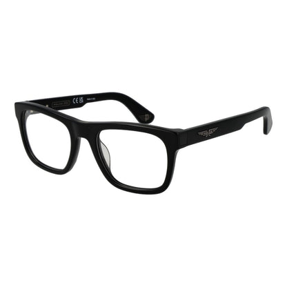 Eyeglasses Frames by Police for men in cellulose acetate and black showcases a refined silhouette, detailed with a black coloured frame finish and a sophisticated full-frame frame design.
