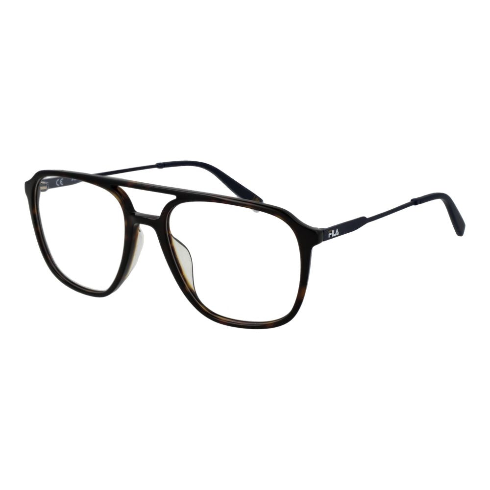 Eyeglasses Frames by Fila for men in cellulose acetate brown features a refined silhouette, showcasing a refined brown coloured frame and full-frame frame design for a sophisticated, premium look.