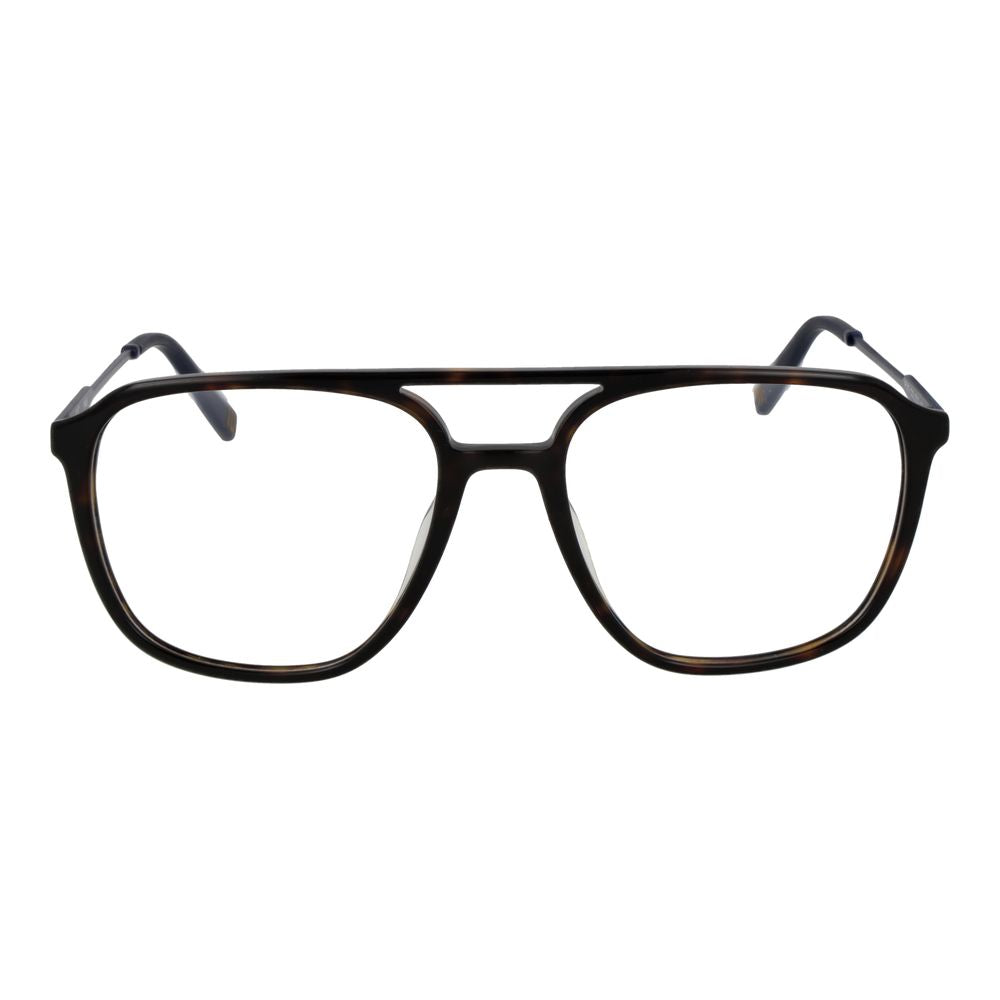 Eyeglasses Frames by Fila for men in cellulose acetate brown features an refined silhouette, showcasing the refined brown coloured frame and sophisticated full-frame frame design.