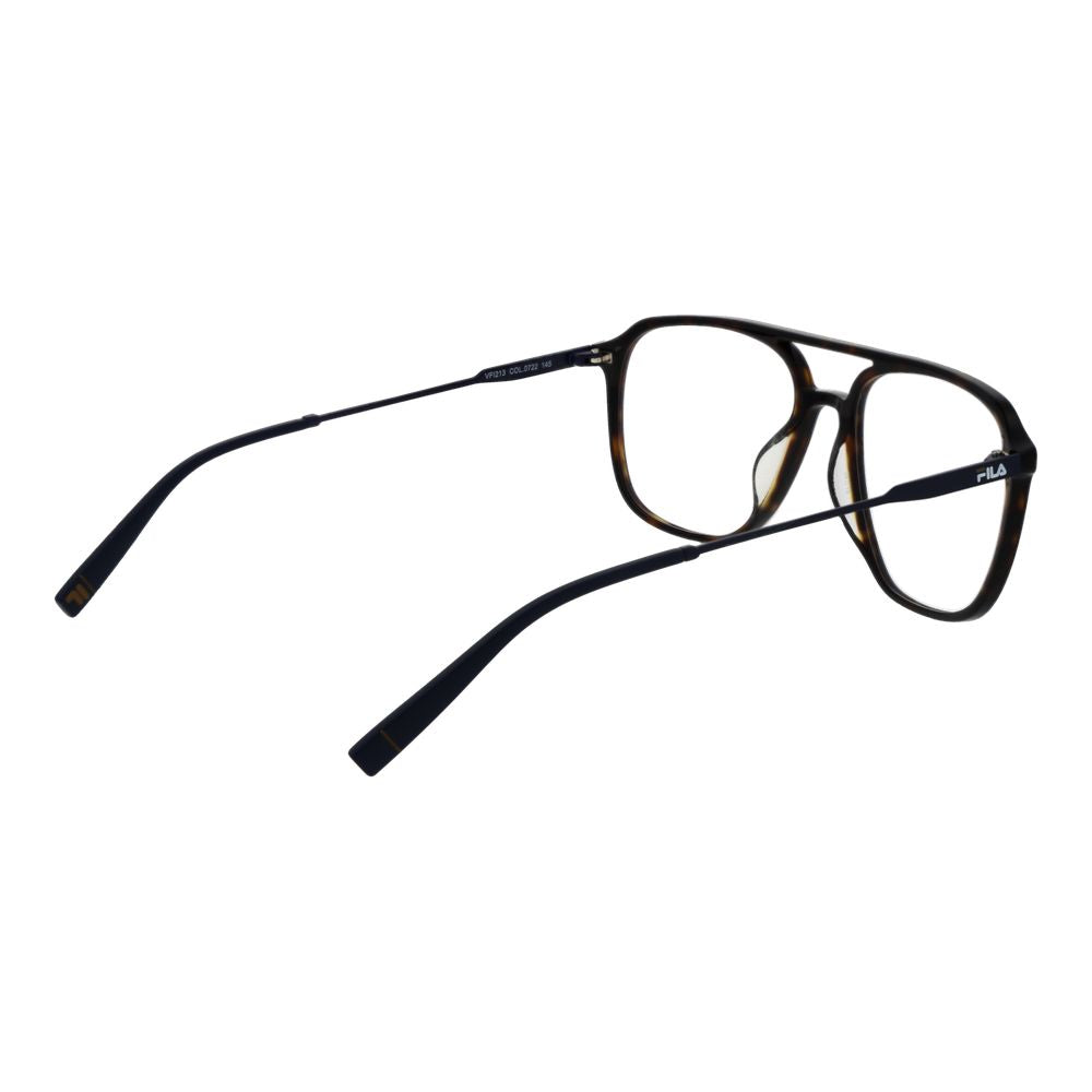 Eyeglasses Frames by Fila for men in cellulose acetate and brown showcases a refined silhouette, detailed with a brown coloured frame finish and a sophisticated full-frame frame design.