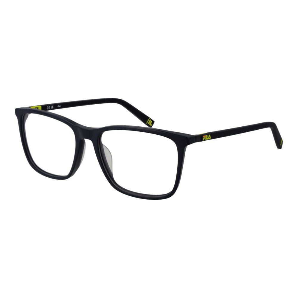 Eyeglasses Frames by Fila for men in cellulose acetate blue features an refined silhouette, showcasing a sophisticated blue coloured frame and refined full-frame frame design for a refined look.