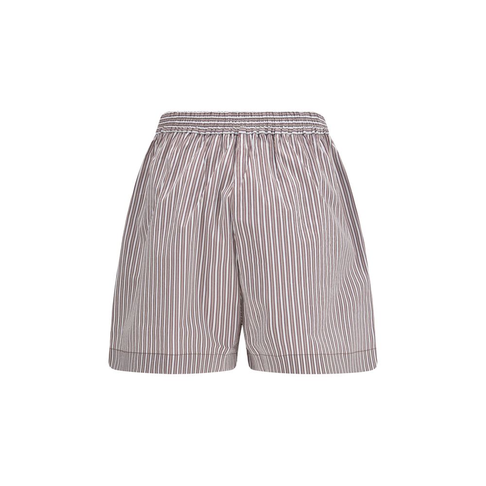 Bermuda Shorts by Brunello Cucinelli for women in cotton & silk multicolor, patterned & striped features a eye catching relaxed-fit & regular-fit and short with a eye catching .