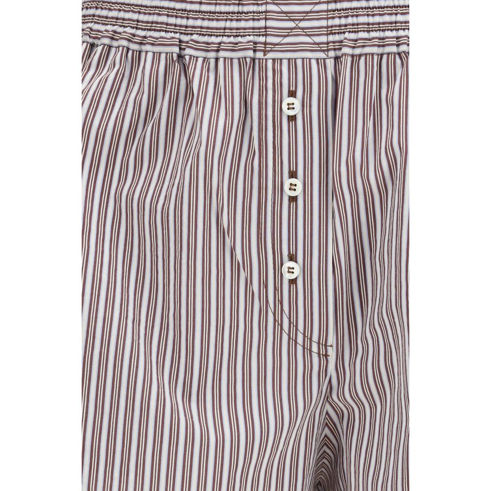 Bermuda Shorts by Brunello Cucinelli for women in cotton & silk multicolor, patterned & striped features an nuanced silhouette, showcasing a nuanced relaxed-fit & regular-fit with a short cut and for a sophisticated, premium finish.