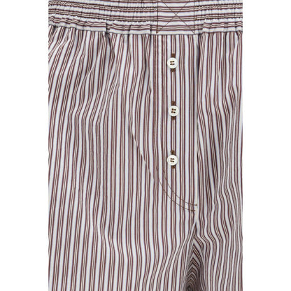 Bermuda Shorts by Brunello Cucinelli for women in cotton & silk multicolor, patterned & striped features an nuanced silhouette, showcasing a nuanced relaxed-fit & regular-fit with a short cut and for a sophisticated, premium finish.