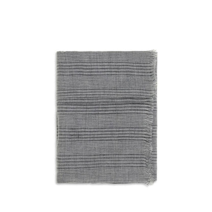 Scarf by Brunello Cucinelli for women in polyester viscose lurex & linen gray, patterned & striped presents a effortlessly chic silhouette, artfully capturing the essence of the effortlessly chic Polyester Viscose Lurex & Linen Frayed-Edge Scarf design for a sophisticated look.