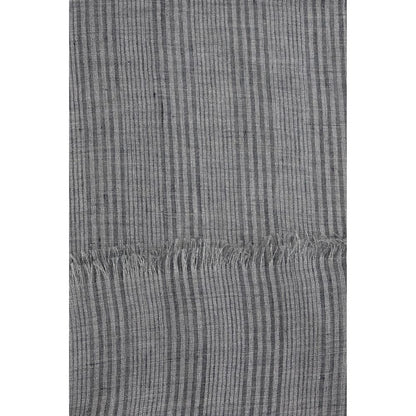 Scarf by Brunello Cucinelli for women in polyester viscose lurex & linen gray, patterned & striped features a timeless silhouette, artfully capturing the essence of the timeless Polyester Viscose Lurex & Linen Frayed-Edge Scarf design for a sophisticated look.
