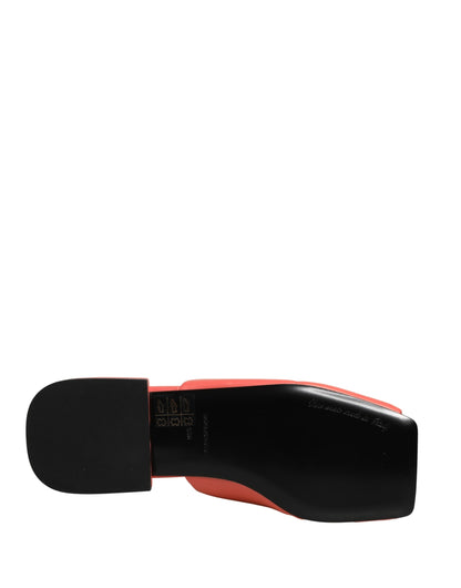 Dolce & Gabbana Orange DG Logo Leather Flats Sandals Shoes