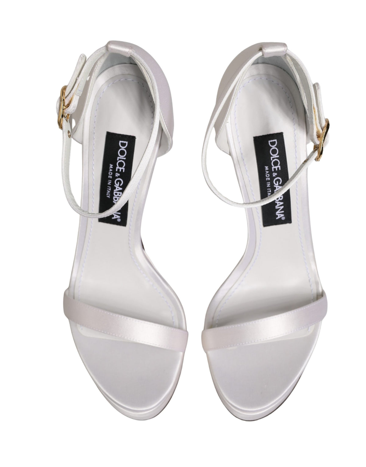 Dolce & Gabbana Women's Leather Platform Stiletto Ankle Strap Sandals - White