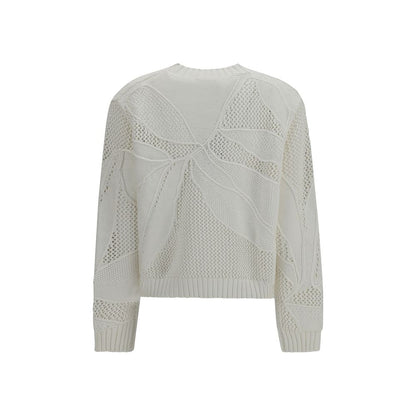 Sweatshirt by Max Mara for women in cotton white & patterned features an enviable silhouette, showcasing a premium and refined for a truly enviable finish.