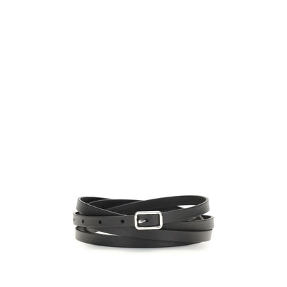Belt by Givenchy for women in bos taurus calfskin leather black & silver features an artisanal finish, elegantly showcasing the signature style and artisanal craftsmanship of the Bos Taurus Calfskin Leather Belt design.