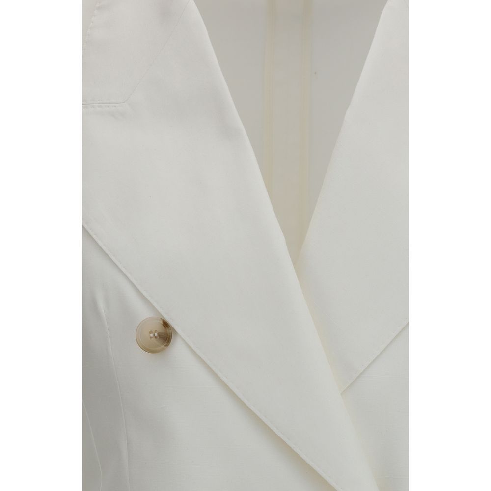 Blazer by Dolce & Gabbana for women in cotton & silk white features an crisp silhouette with sophisticated and a crisp for a truly crisp finish.