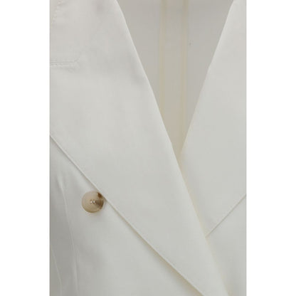 Blazer by Dolce & Gabbana for women in cotton & silk white features an crisp silhouette with sophisticated and a crisp for a truly crisp finish.