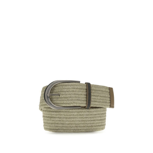 Belt by Brunello Cucinelli for women in viscose linen beige & natural features an artisanal silhouette, showcasing the artisanal craftsmanship of the Monile Viscose Linen Belt collection for a artisanal finish.