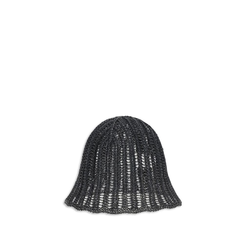 Hat by Brunello Cucinelli for women in raffia black presents a refined silhouette from the Raffia Hat collection, showcasing a refined design that defines modern luxury.