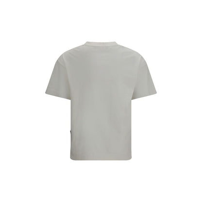 T-Shirt by Palm Angels for men in polyamide cotton white & print showcases a dramatic silhouette, elegantly detailed with a dramatic and for a truly dramatic finish.