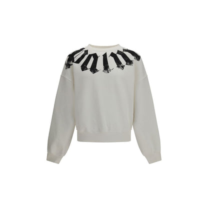 Sweatshirt by Palm Angels for men in stretch cotton white, signature & print presents a smart casual silhouette, featuring a smart casual and for a sophisticated look.
