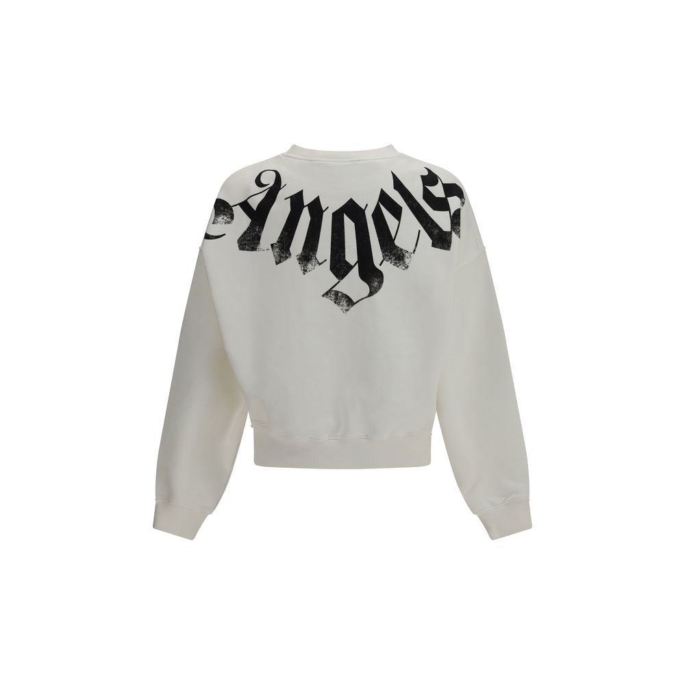 Sweatshirt by Palm Angels for men in stretch cotton white, signature & print features an enviable silhouette, showcasing a premium and refined for a truly enviable finish.