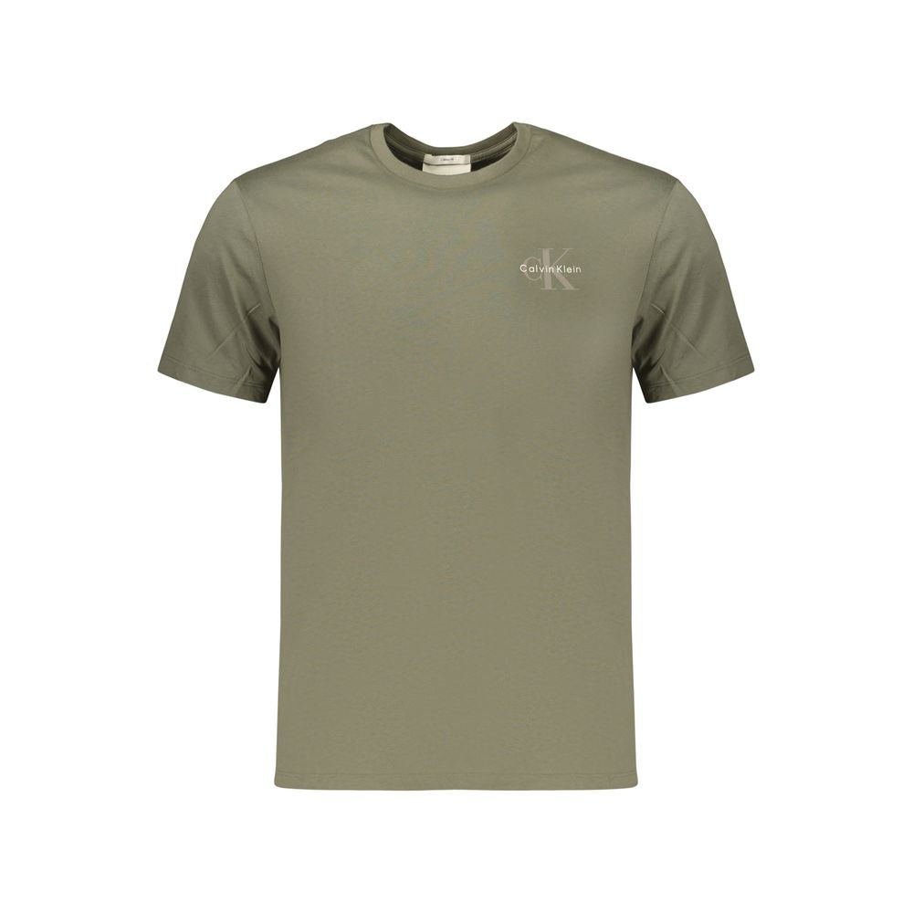 T-Shirt by Calvin Klein for men in cotton green features a plush silhouette, showcasing a sophisticated and for a truly plush finish.