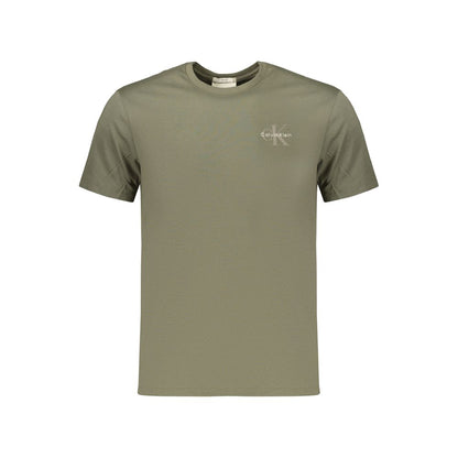 T-Shirt by Calvin Klein for men in cotton green features a plush silhouette, showcasing a sophisticated and for a truly plush finish.