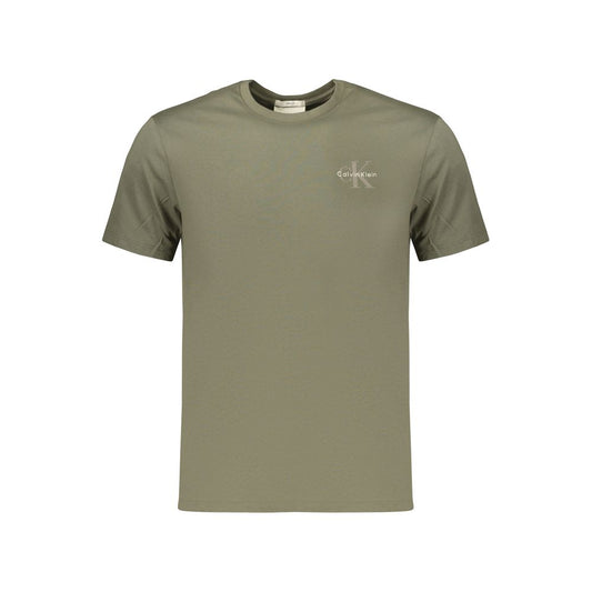 T-Shirt by Calvin Klein for men in cotton green features a plush silhouette, showcasing a sophisticated and for a truly plush finish.