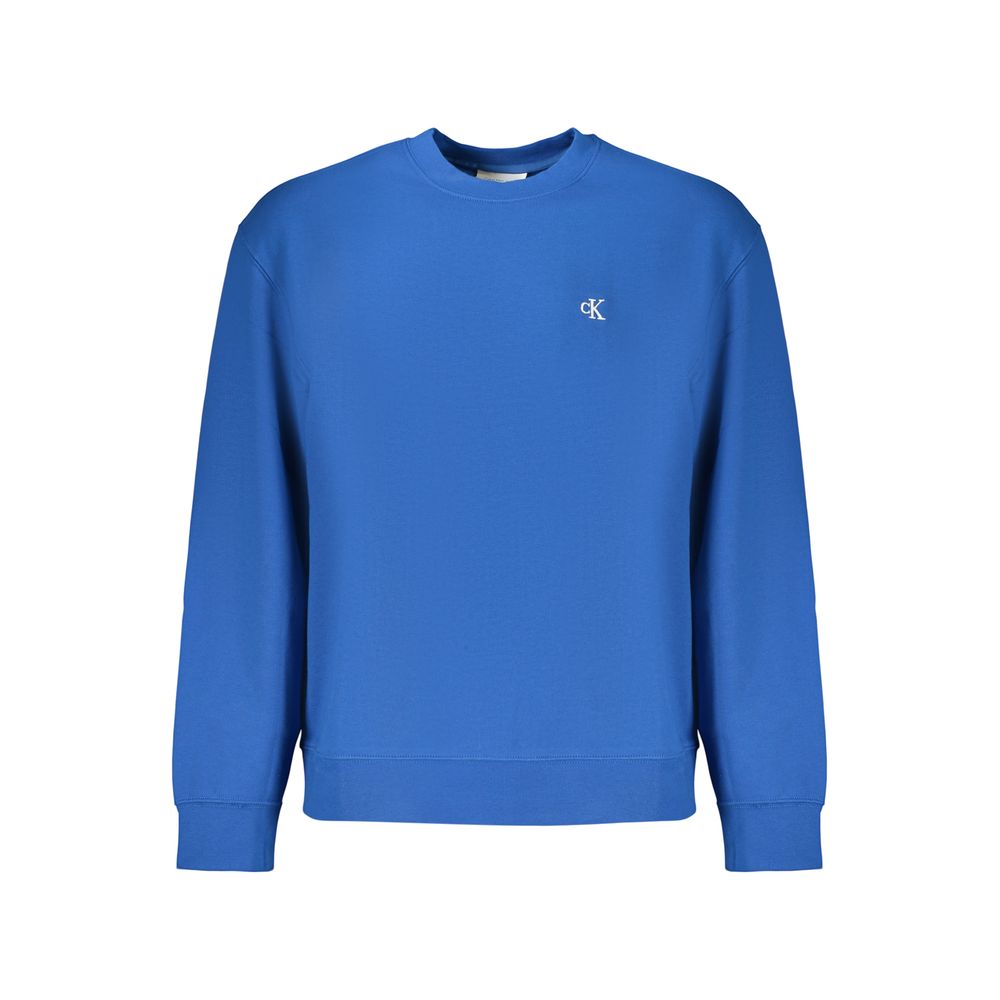 Sweatshirt by Calvin Klein for men in cotton blue features a unrivaled silhouette with a refined and unrivaled detailing for a sophisticated look.
