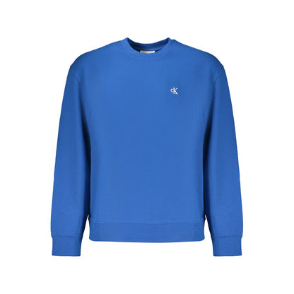 Sweatshirt by Calvin Klein for men in cotton blue features a unrivaled silhouette with a refined and unrivaled detailing for a sophisticated look.