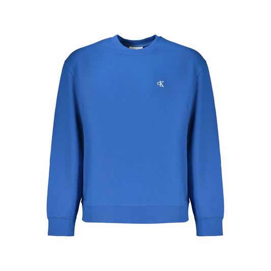 Sweatshirt by Calvin Klein for men in cotton blue features a unrivaled silhouette with a refined and unrivaled detailing for a sophisticated look.