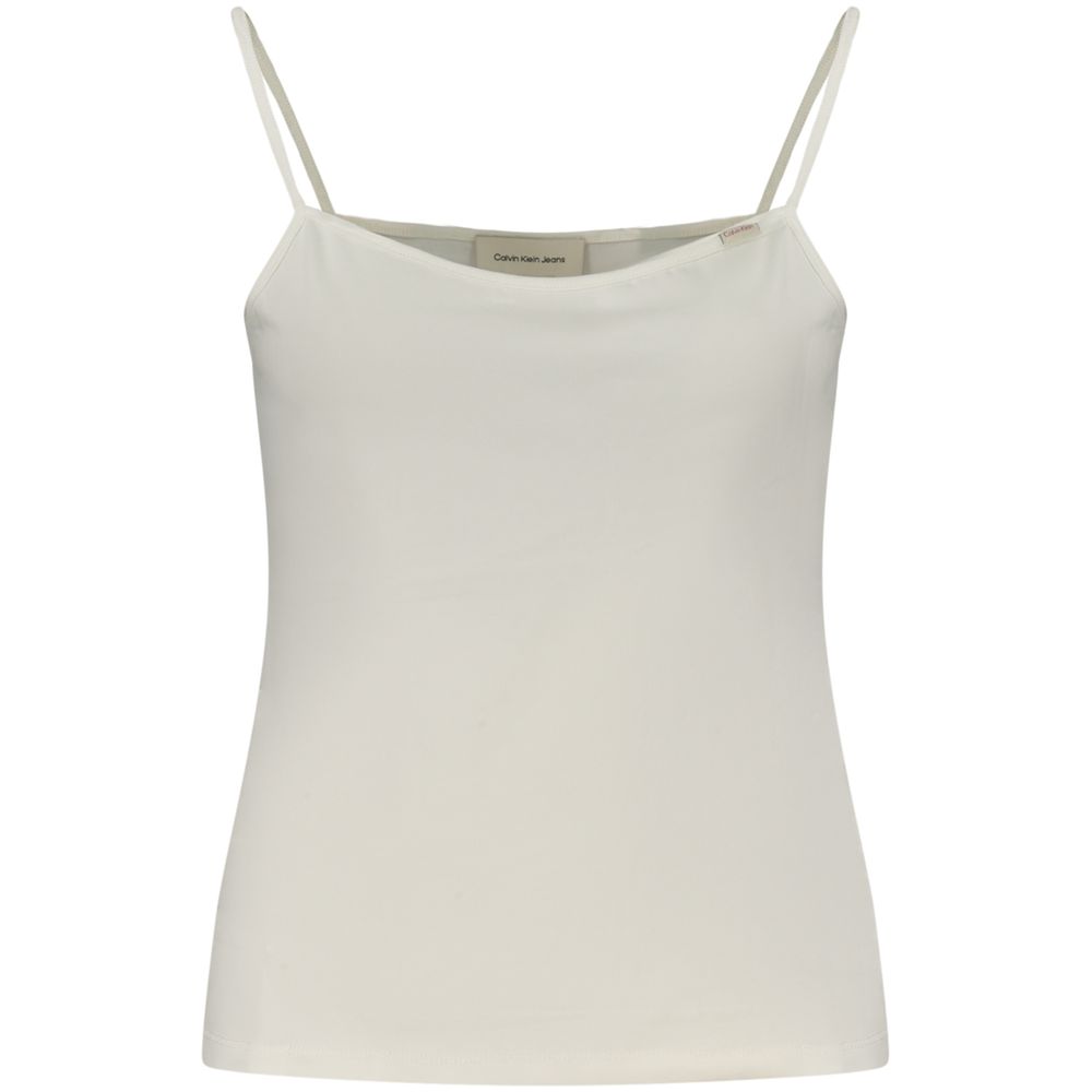 Tank Top by Calvin Klein for women in stretch cotton blue & white showcases a streamlined Women's Stretch Cotton Tank Top design with a streamlined sleeveless and .