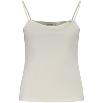 Tank Top by Calvin Klein for women in stretch cotton blue & white showcases a streamlined Women's Stretch Cotton Tank Top design with a streamlined sleeveless and .