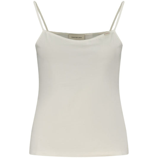 Tank Top by Calvin Klein for women in stretch cotton blue & white showcases a streamlined Women's Stretch Cotton Tank Top design with a streamlined sleeveless and .