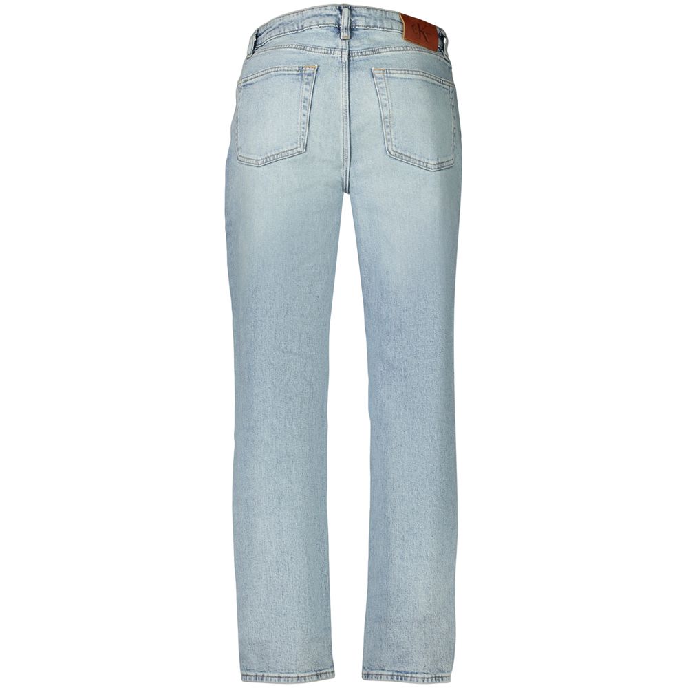 Jeans by Calvin Klein for women in stretch denim cotton azzurro features an refined tailoring silhouette, showcasing a premium straight-leg with a and long cut for a refined tailoring look.