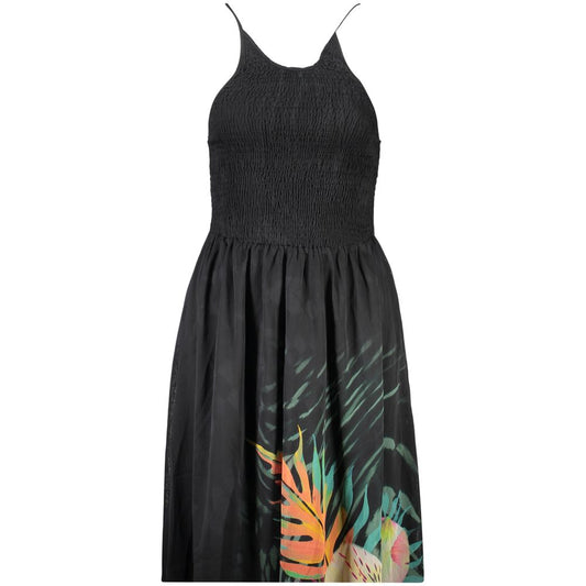 Dress by Desigual for women in polyester black & patterned features an cute silhouette, detailed with a sleeveless and that elegantly flows into a cute midi.