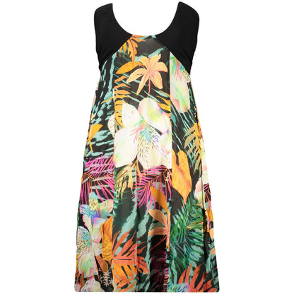 Dress by Desigual for women in viscose black & patterned features an sultry silhouette defined by a and sleeveless, falling to an sultry midi for a sultry look.