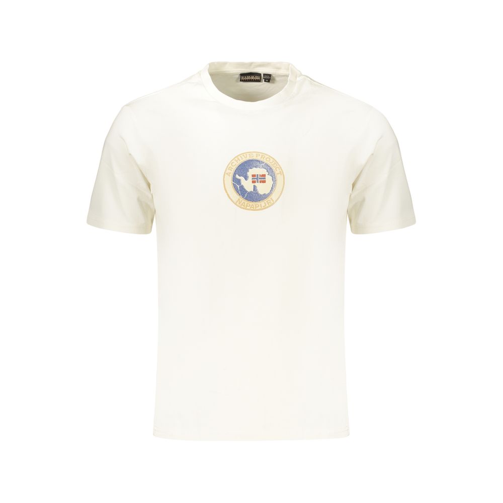 T-Shirt by Napapijri for men in cotton blue & white features an edgy silhouette, meticulously detailed with a sophisticated and for a truly edgy finish.