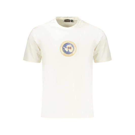 T-Shirt by Napapijri for men in cotton blue & white features an edgy silhouette, meticulously detailed with a sophisticated and for a truly edgy finish.