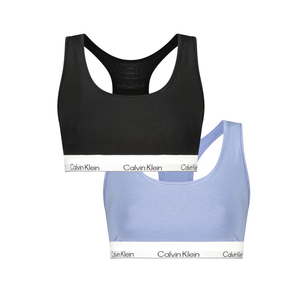 Sport Bra by Calvin Klein for women in stretch modal cotton azzurro showcases a edgy silhouette, artfully capturing the essence of the edgy Women's Stretch Modal Cotton Sport Bra design for a sophisticated look.